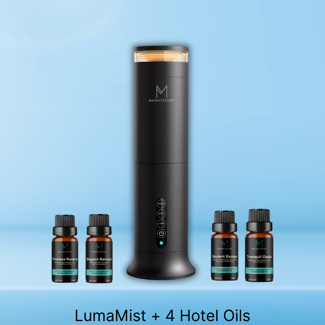 LumaMist Hotel Collection - Luxury Diffuser + 4 Hotel Oils